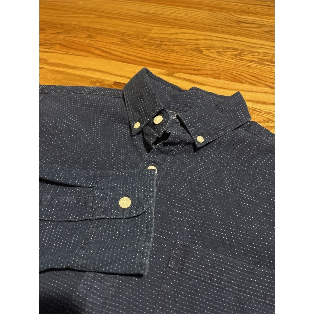 Vineyard Vines Mens Button Up Shirt Small Navy Blue Micro Polka Dot Long Sleeve